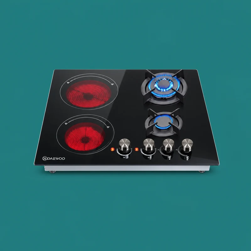 Daewoo RoyalCook 4 Burner Hybrid Induction & Gas Hob — Official Daewoo Nepal